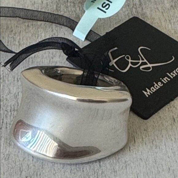 E&L Sterling Silver Electroform Ring Asymmetrical Curve On Top Sz. 8 - Picture 5 of 13